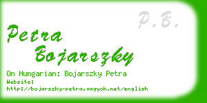 petra bojarszky business card